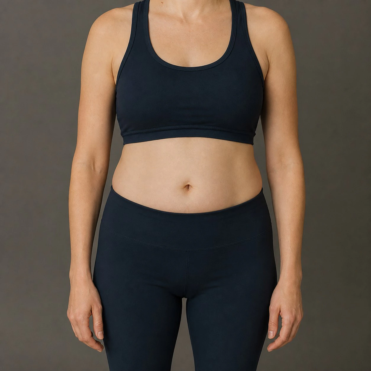 Slim person with a soft belly area